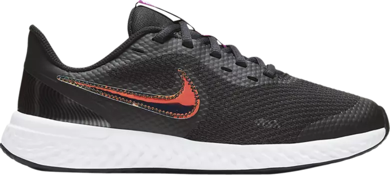 Кроссовки Nike Revolution 5 Power GS 'Black Iridescent Swoosh', черный