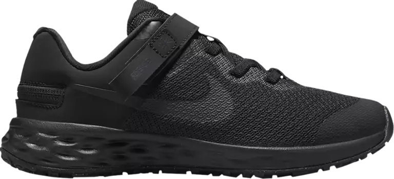 Кроссовки Nike Revolution 6 FlyEase PS 'Black Dark Smoke Grey', черный