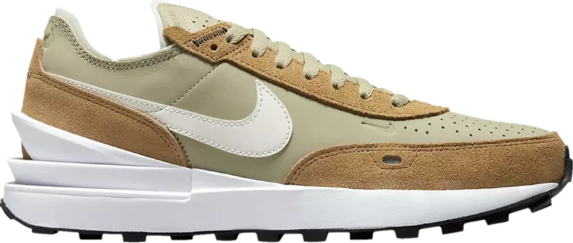 Кроссовки Nike Waffle One Leather 'Limestone Ale Brown', зеленый