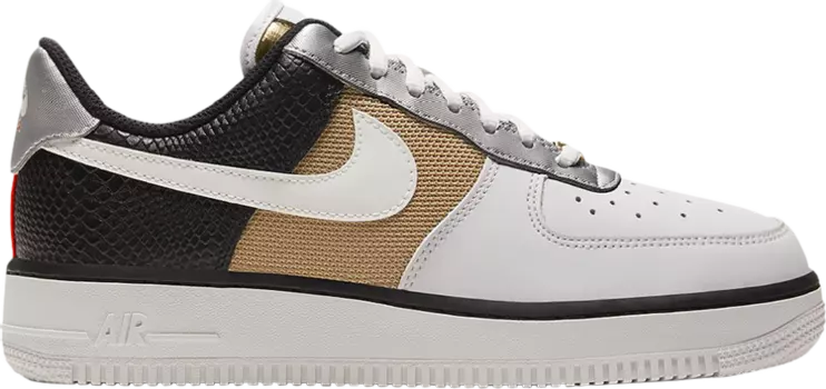 Кроссовки Nike Wmns Air Force 1 '07 'Grey Black Gold', серый