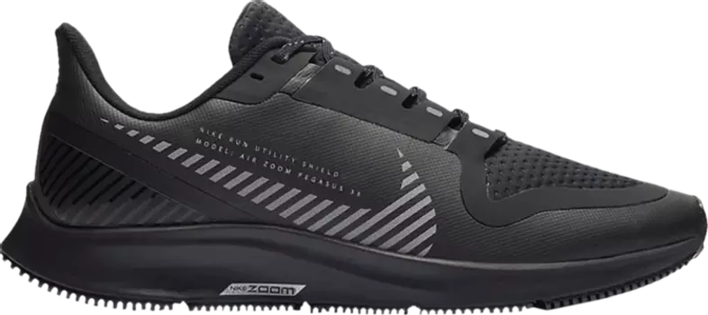 Кроссовки Nike Wmns Air Zoom Pegasus 36 Shield 'Black Metallic Silver', черный