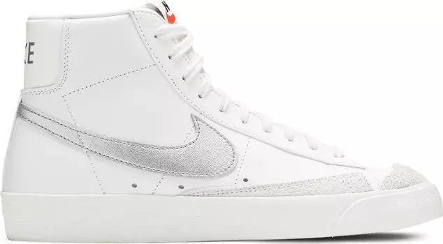 Кроссовки Nike Wmns Blazer Mid '77 'White Silver Metallic', белый