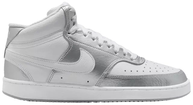 Кроссовки Nike Wmns Court Vision Mid 'Metallic Silver White', серебряный