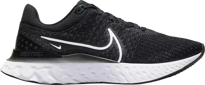 Кроссовки Nike Wmns React Infinity Run Flyknit 3 'Black White', черный