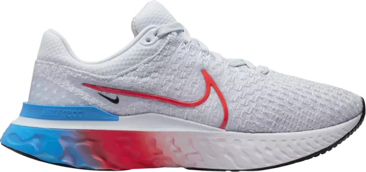 Кроссовки Nike Wmns React Infinity Run Flyknit 3 'Grey Bright Crimson', серый