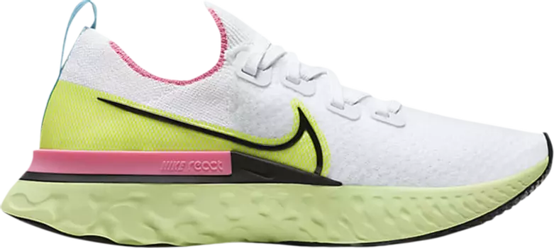 Кроссовки Nike Wmns React Infinity Run Flyknit 'Volt Pink Glow', белый