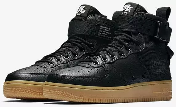 Кроссовки Nike Wmns SF Air Force 1 Mid 'Black Gum', черный