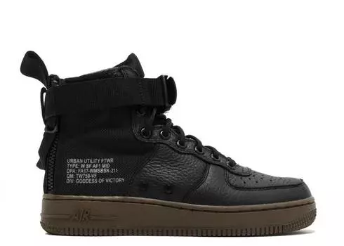 Кроссовки Nike WMNS SF AIR FORCE 1 MID 'HAZEL', черный