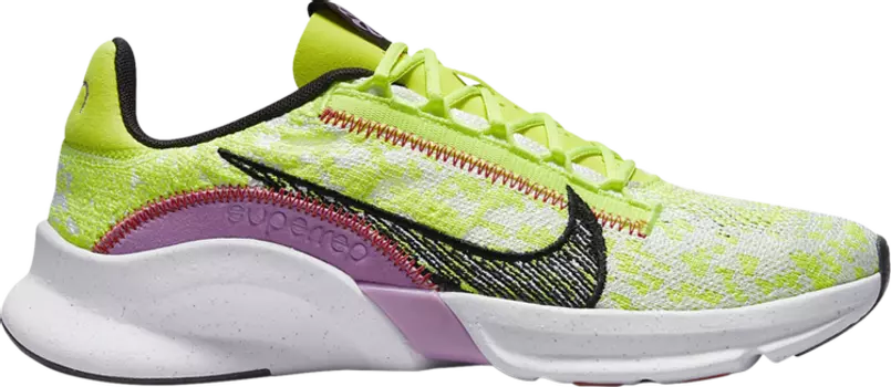 Кроссовки Nike Wmns SuperRep Go 3 Flyknit Next Nature 'Volt Rush Fuchsia', зеленый