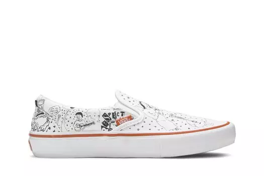 Кроссовки No-Comply x Daniel Johnston x Slip-On Pro Vans, белый