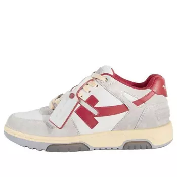 Кроссовки out of office leather sneakers 'grey white red' Off-White, серый