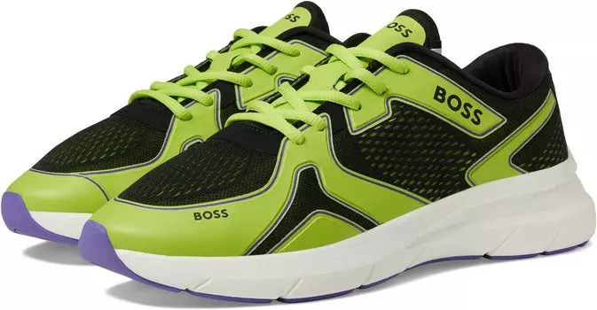 Кроссовки Owen Running Style Mix Materal Sneakers BOSS, цвет Electric Green/Black