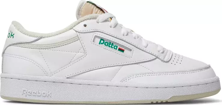 Кроссовки patta x club c 85 'white cool sage' Reebok, белый