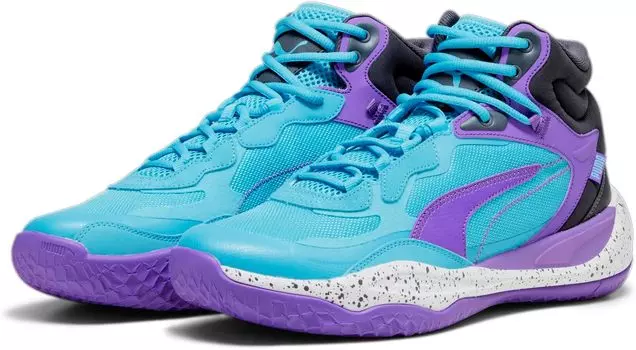 Кроссовки Playmaker Pro Mid PUMA, цвет Bright Aqua/Purple Glimmer