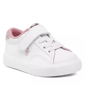 Кроссовки Polo Ralph Lauren Theron V Ps RF104102 White Smooth PU/Lt Pink/Glitter w/ Lt Pink PP, белый