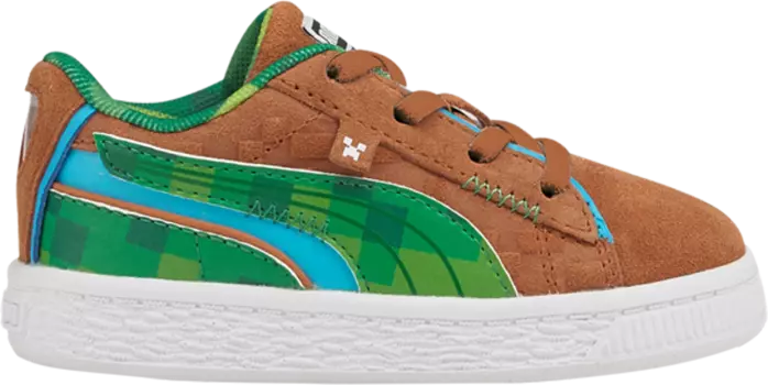 Кроссовки Puma Minecraft x Suede Infant Grass Block, коричневый