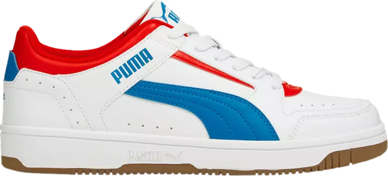 Кроссовки Puma Rebound Joy Low White Future Blue High Risk Red, белый