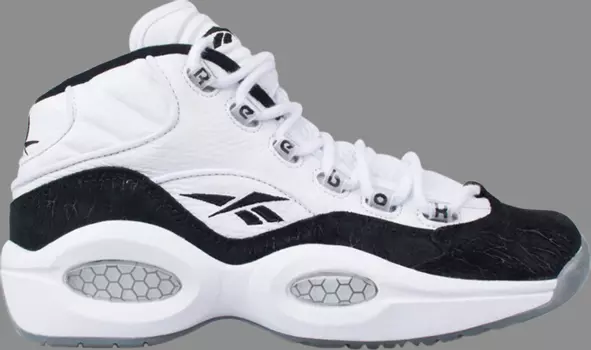 Кроссовки question mid 'white black' Reebok, белый