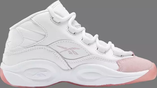 Кроссовки question mid little kid 'pink toe' Reebok, белый