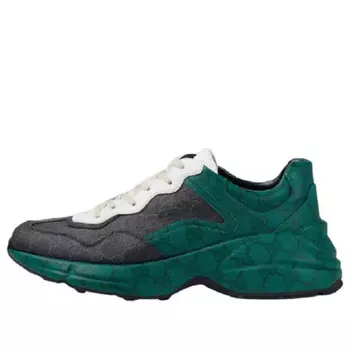 Кроссовки rhyton gg supreme sneakers 'green black white' Gucci, зеленый