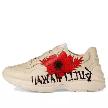 Кроссовки rhyton ' hawaii poppy print' Gucci, белый
