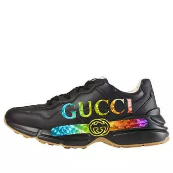 Кроссовки rhyton 'iridescent logo' Gucci, черный