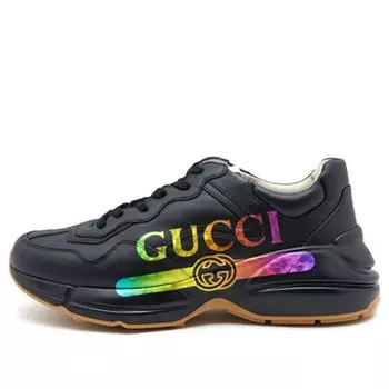 Кроссовки rhyton 'iridescent logo' Gucci, черный