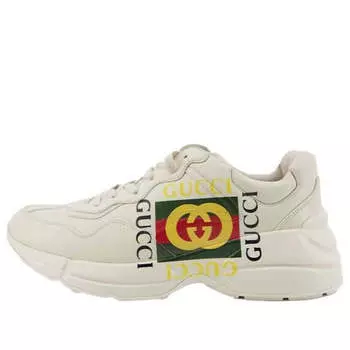 Кроссовки rhyton leather sneaker 'vintage logo' Gucci, белый