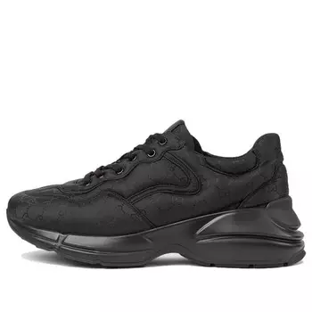 Кроссовки rhyton sneakers 'black monogram nylon' Gucci, черный