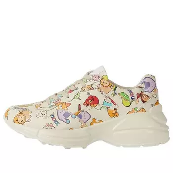 Кроссовки rhyton 'the zoo' Gucci, бежевый
