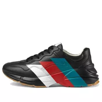Кроссовки rhyton 'web print - black' Gucci, черный