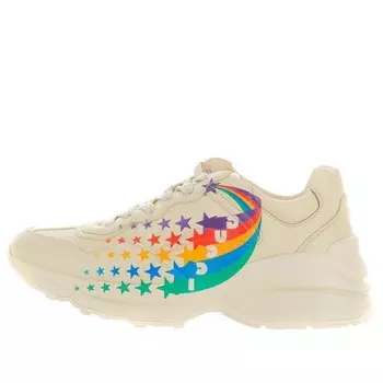 Кроссовки rhyton 'white rainbow' Gucci, белый