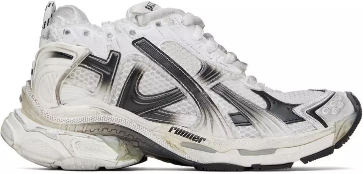 Кроссовки Runner Gradient белого и черного цвета Balenciaga, белый/черный
