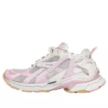 Кроссовки runner sneakers 'white baby pink mesh and nylon' Balenciaga, розовый