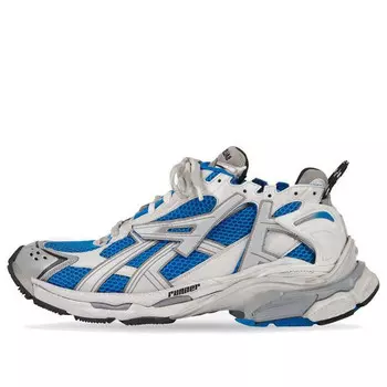 Кроссовки runner sneakers 'white blue mesh and nylon' Balenciaga, белый