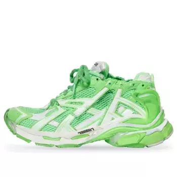 Кроссовки runner sneakers 'white fluo green mesh and nylon' Balenciaga, белый