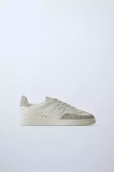 Кроссовки с эффектом краски ZARA, белый