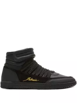 Кроссовки с кожаными вставками Balmain, черный