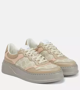 Кроссовки с логотипом GG Gucci, бежевый