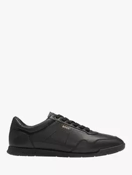 Кроссовки с перфорированными деталями из кожи наппа HUGO BOSS, черный