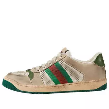 Кроссовки screener 'distressed green orange' Gucci, бежевый