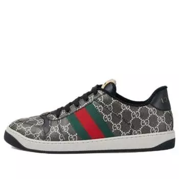 Кроссовки screener sneaker gg supreme canvas 'black grey' Gucci, черный