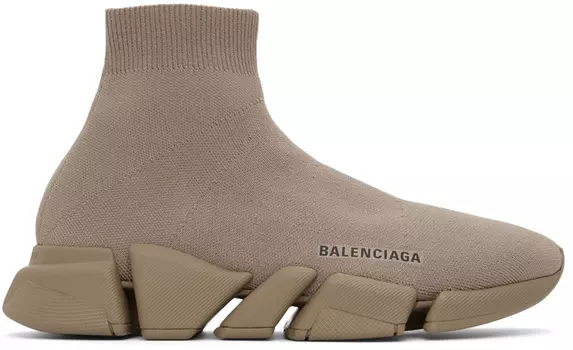 Кроссовки серо-коричневые Speed ​​2.0 Balenciaga