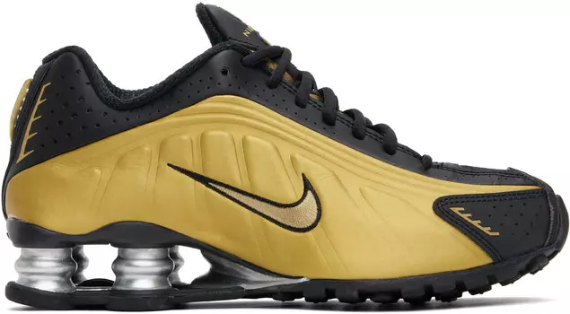 Кроссовки Shox R4 черного и золотого цветов Nike