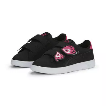 Кроссовки Smash v2 Butterfly AC Дети PUMA, черный/розовый/серебристый
