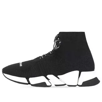 Кроссовки speed 2.0 lace-up sneaker 'black white' Balenciaga, черный