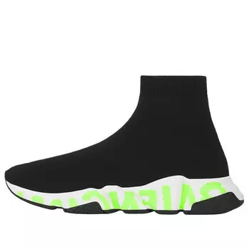 Кроссовки speed sneaker 'midsole graffiti - black fluo green' Balenciaga, черный