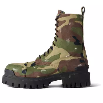 Кроссовки strike 20mm boots camo print 'dark green' Balenciaga, зеленый
