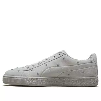 Кроссовки suede studs grey lace up sneakers Puma, серый