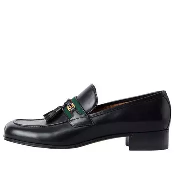 Кроссовки tassel loafers 'black' Gucci, черный